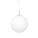 Φωτιστικό οροφής κρεμαστό μονόφωτο άσπρη γυάλινη μπάλα Ø25 με μεταλλικές λεπτομέρειες σε νίκελ Aca | V2010C250